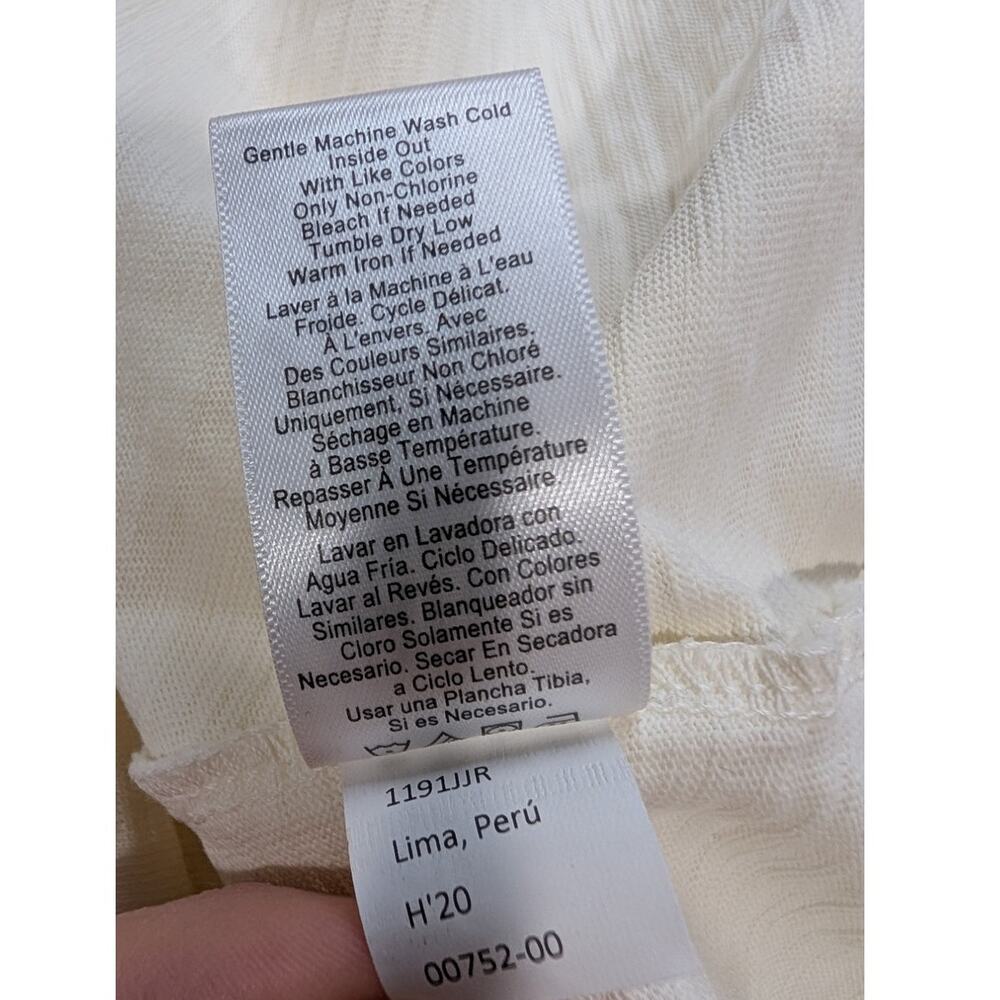 Nation LTD Krista Feminine Party Tee in Off White Size Small Puff Sleeve Cotton - Picture 7 of 10